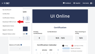 Location of link to download 1099 on UI Online